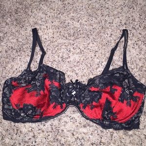 Black & red lace bra by Victoria's Secret