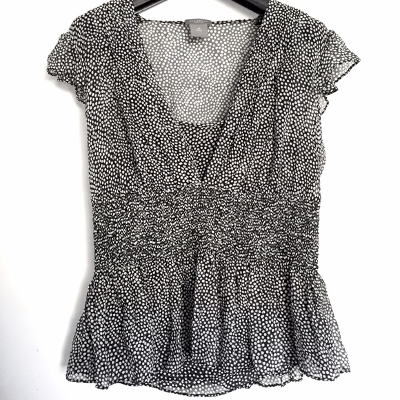 Ann Taylor • Petite Silk Flutter Peplum Blouse - Picture 1 of 4