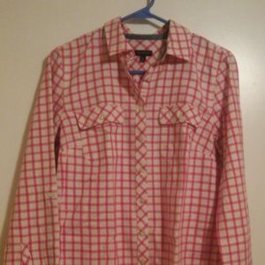 Talbot's Medium pink flannel button down shirt