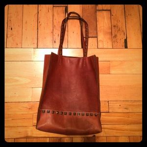 Studded Italian leather Patricia Nash tote