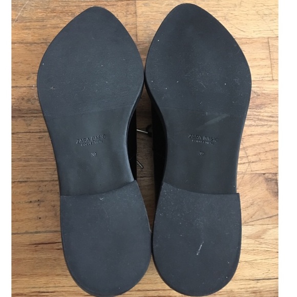 Zara Leather Black Platform Oxford Wedge w/Tassel - Picture 4 of 4