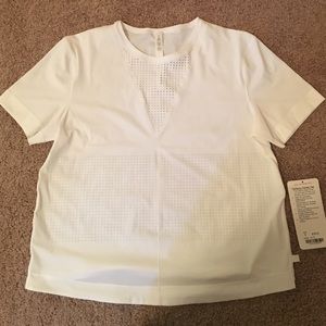 NWT white lululemon workout top