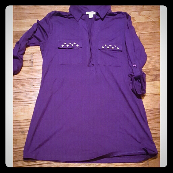 Purple quarter sleeve top