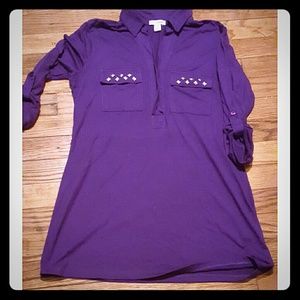 Purple quarter sleeve top