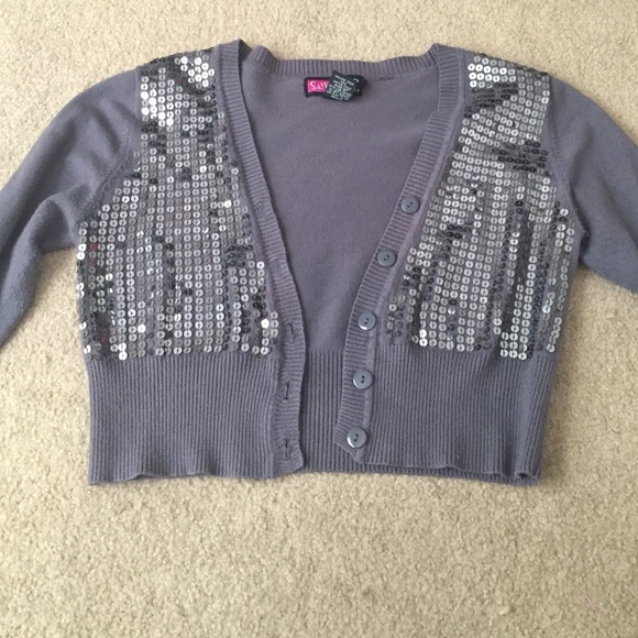 Cropped three quarter length cardigan