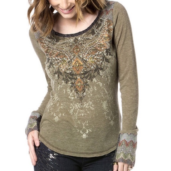 Miss Me Tops - NWT Miss Me Treasure hunt top