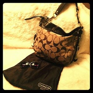 COACH Hobo ~ C Print Cloth/ Brown Leather