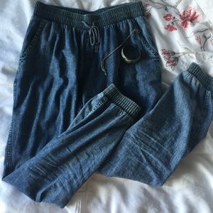 High waited blue pants