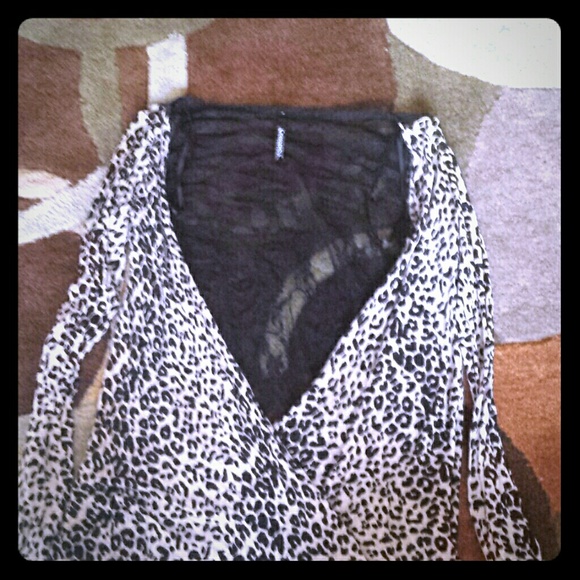 Lace back cheetah print cardigan.