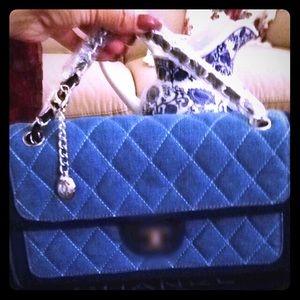 Denim Quilted Flap Bag