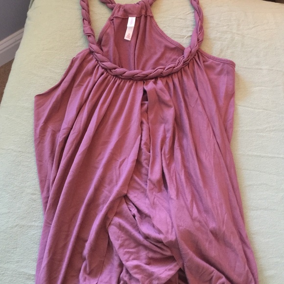Mauve tank braided neck