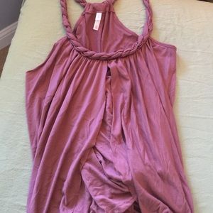 Mauve tank braided neck