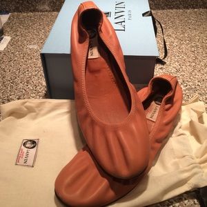 Lanvin beige rose leather ballerina flats