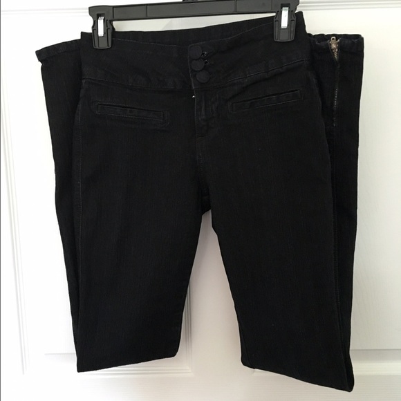 Midnight blue high waisted 3 button LUX jeans
