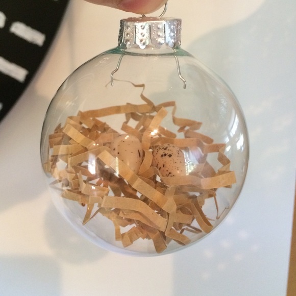Three egg bird nest ornaments