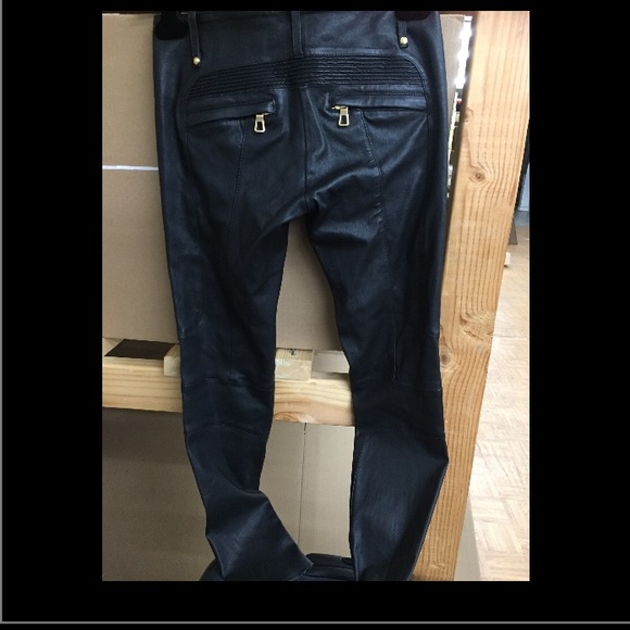 SOLD !!!!!!! Balmain x H&M Leather Biker Pants - Picture 3 of 4