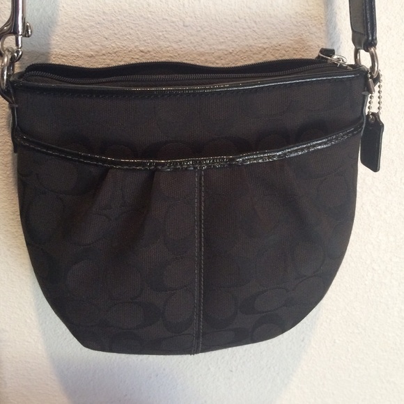Authentic- All black coach cross body bag