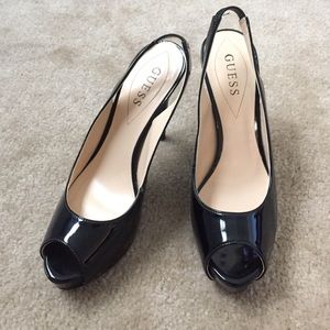 Black Guess slingback heels