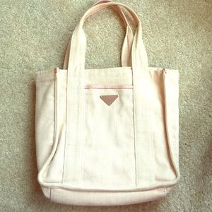Authentic Prada Pink Canvas Tote Bag