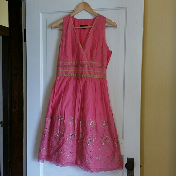Express pink & gold dress