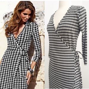 Sexy Classic Houndstooth Stretch Wrap Dress WOW