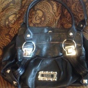 Big black Kathy Van Zeeland shoulder bag