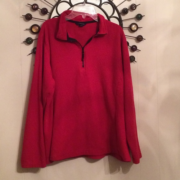 Lands' End Tops - Red fleece 1/4 zip pullover