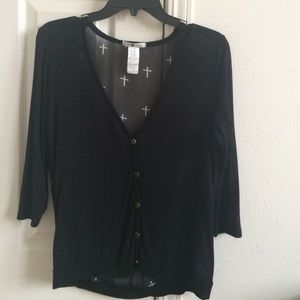 A black cross cardigan