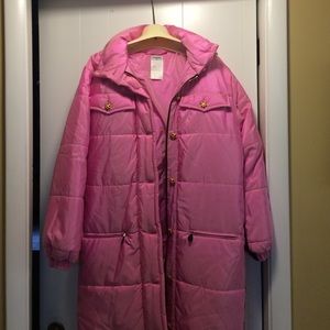 Chanel long puffy pink coat