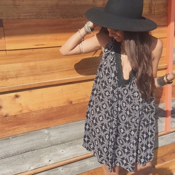LF iso halter open back dress