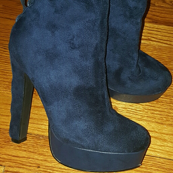 Navy Blue Booties - Picture 3 of 4