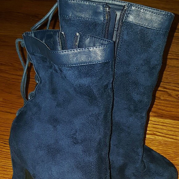 Navy Blue Booties - Picture 4 of 4
