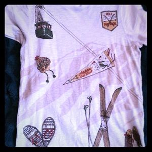 J crew vintage ski and snow t shirt RARE