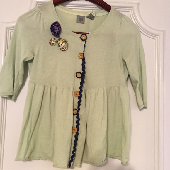 Lightweight Green Floral Cardigan