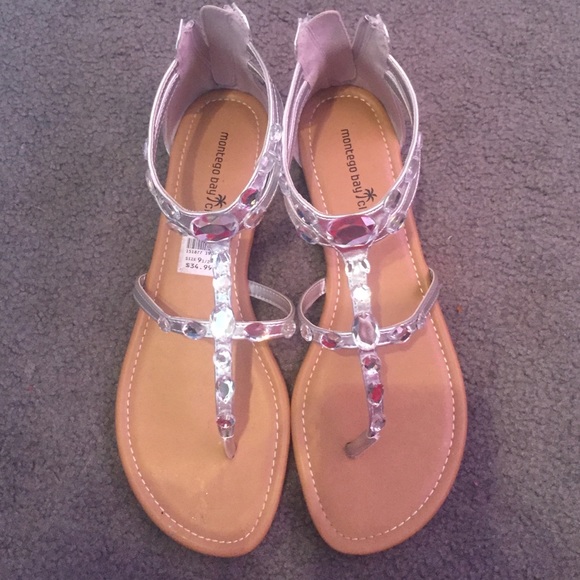 Silver Jeweled Sandals