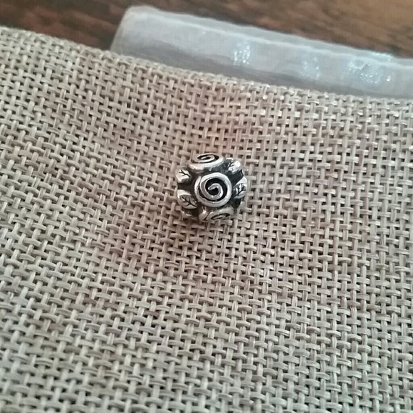Authentic Pandora Sterling Retired Rose Leaf Charm