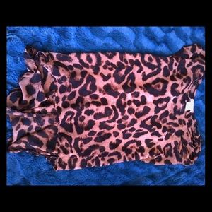 Cheetah print chiffon top