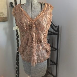 Lace v neck over shirt