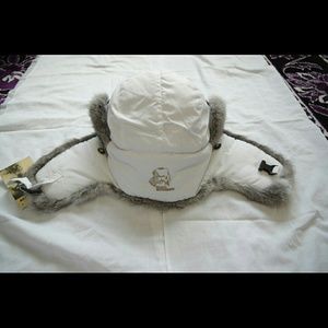 Mad bomber hat white large