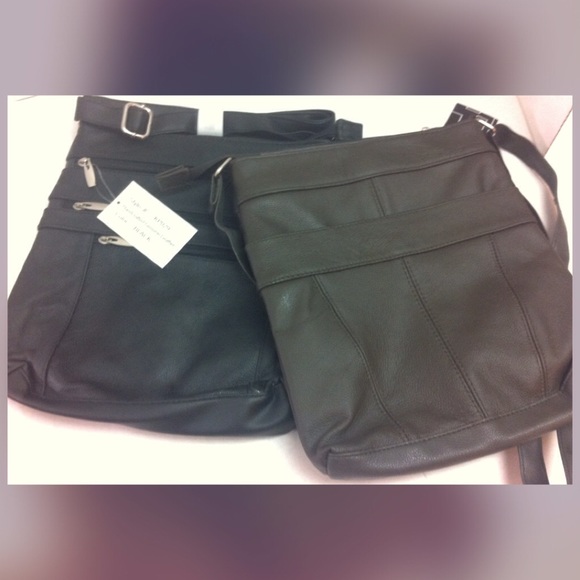 Brown or black leather IPAD ready crossover bag - Picture 2 of 4