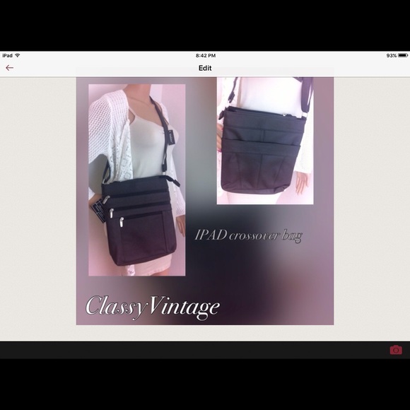 Brown or black leather IPAD ready crossover bag - Picture 4 of 4