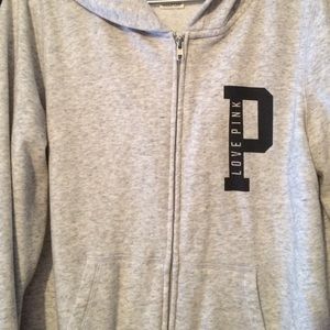 gray pink sweatshirt