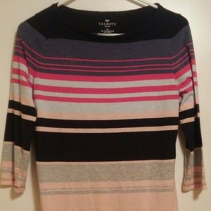 Talbot's striped knit 3/4 sleeve top