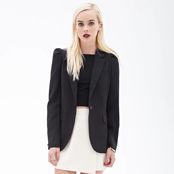 Puffed Shoulder Boyfriend Blazer