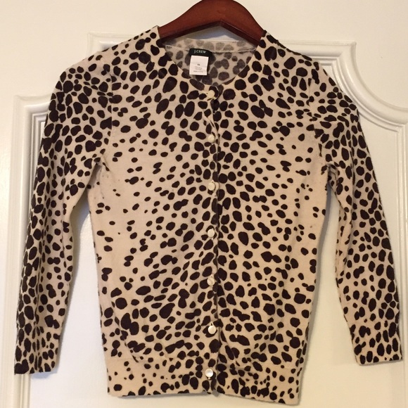 Lightweight Wool Leopard-Print Cardigan Sweater