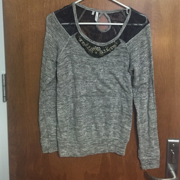 Long sleeve jeweled sweater