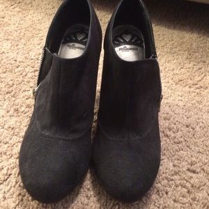 Cute black suede booties