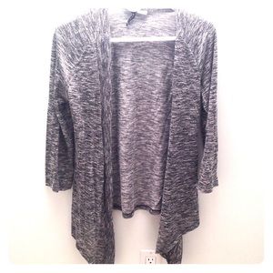 Gray cardigan.