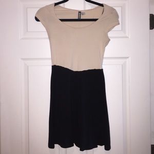 H&M black and beige dress