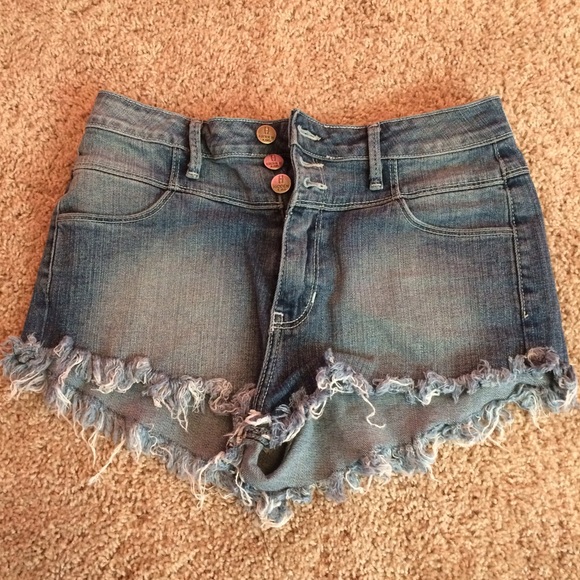 High waisted jean shorts